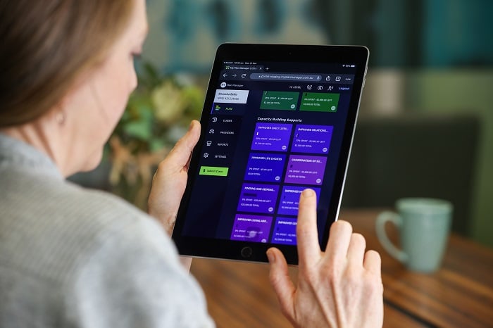 Client checking NDIS Plan management portal